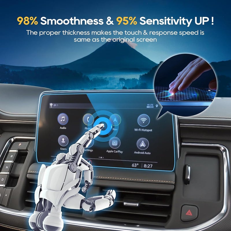 LFOTPP For 2025 GMC Yukon Screen Protector - 2021~2024 Yukon (SLE/SLT/AT4) 10.2 inch Touchscreen [ClarityHD+] 2021 2022 2023 2024 Yukon Accessories Anti Fingerprint 9H Hardness Tempered Glass* - Image 5